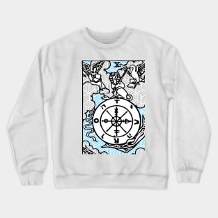 Wheel Of Fortune - A Geometric Tarot Print Crewneck Sweatshirt